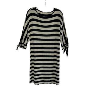 Soft Surroundings Adrift Striped Dress Black & Cream Medium